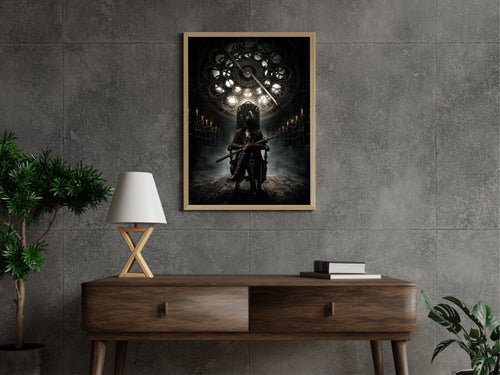 Bloodborne Inspired Gothic Throne Poster, Dark Fantasy Wall Art, Victorian Horror Gaming Decor