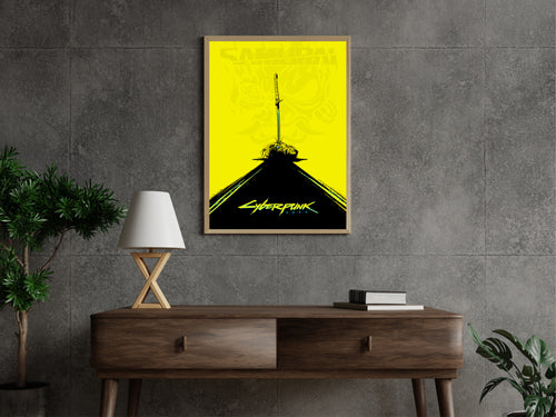 Cyberpunk 2077 Samurai Katana Poster, Night City Wall Art, Minimalist Gaming Decor
