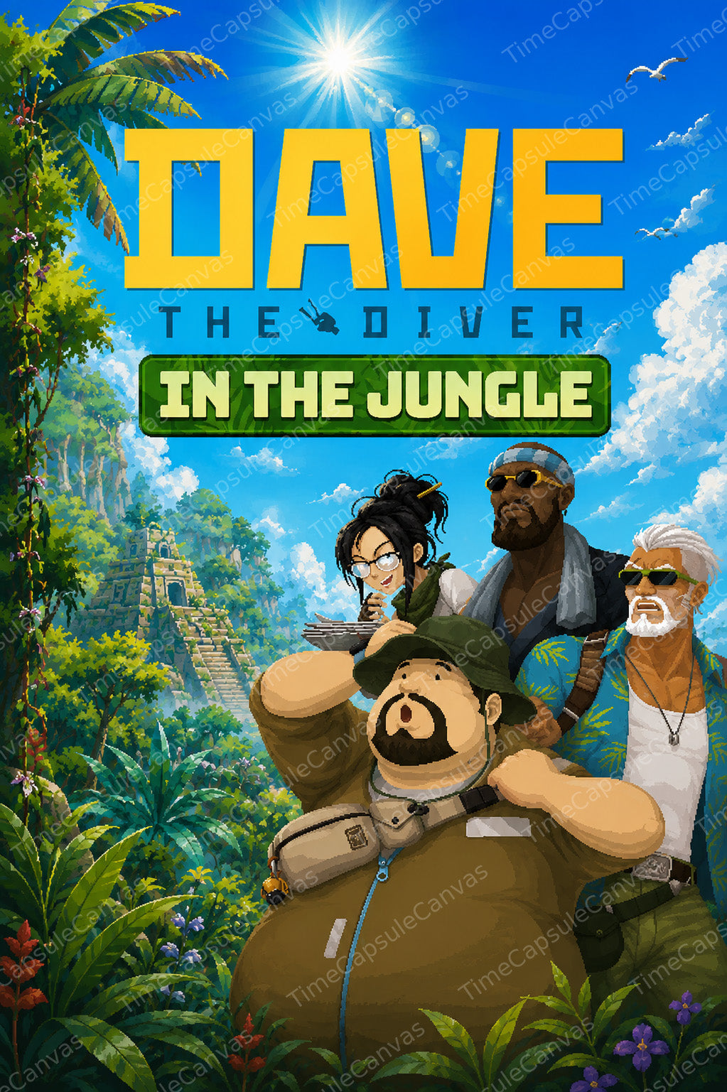 Dave the Diver In the Jungle Poster, Tropical Adventure Wall Art, Colorful Gaming Decor
