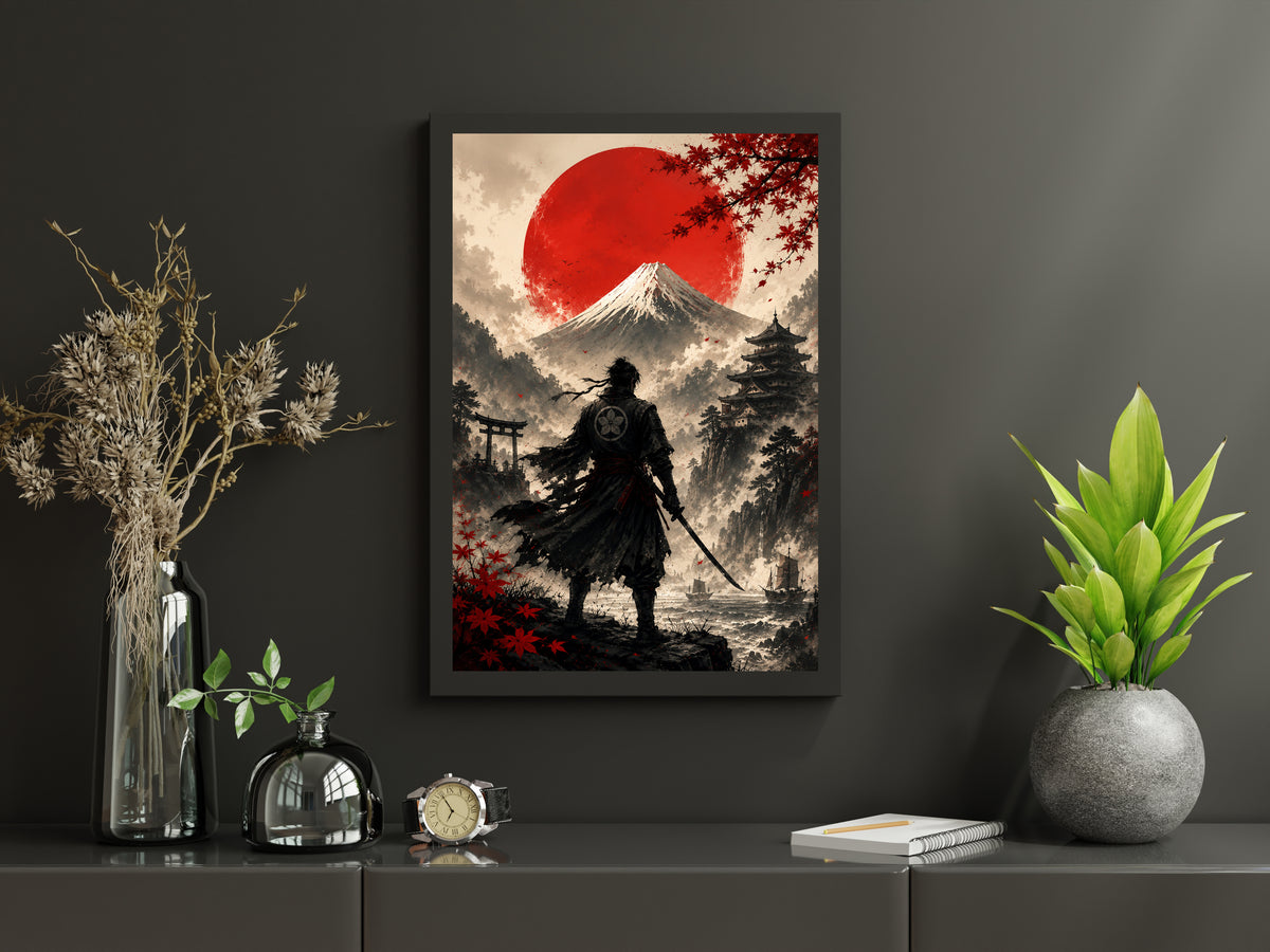 Ghost of Tsushima Inspired Samurai Poster, Japanese Landscape Wall Art, Cinematic Gaming Decor