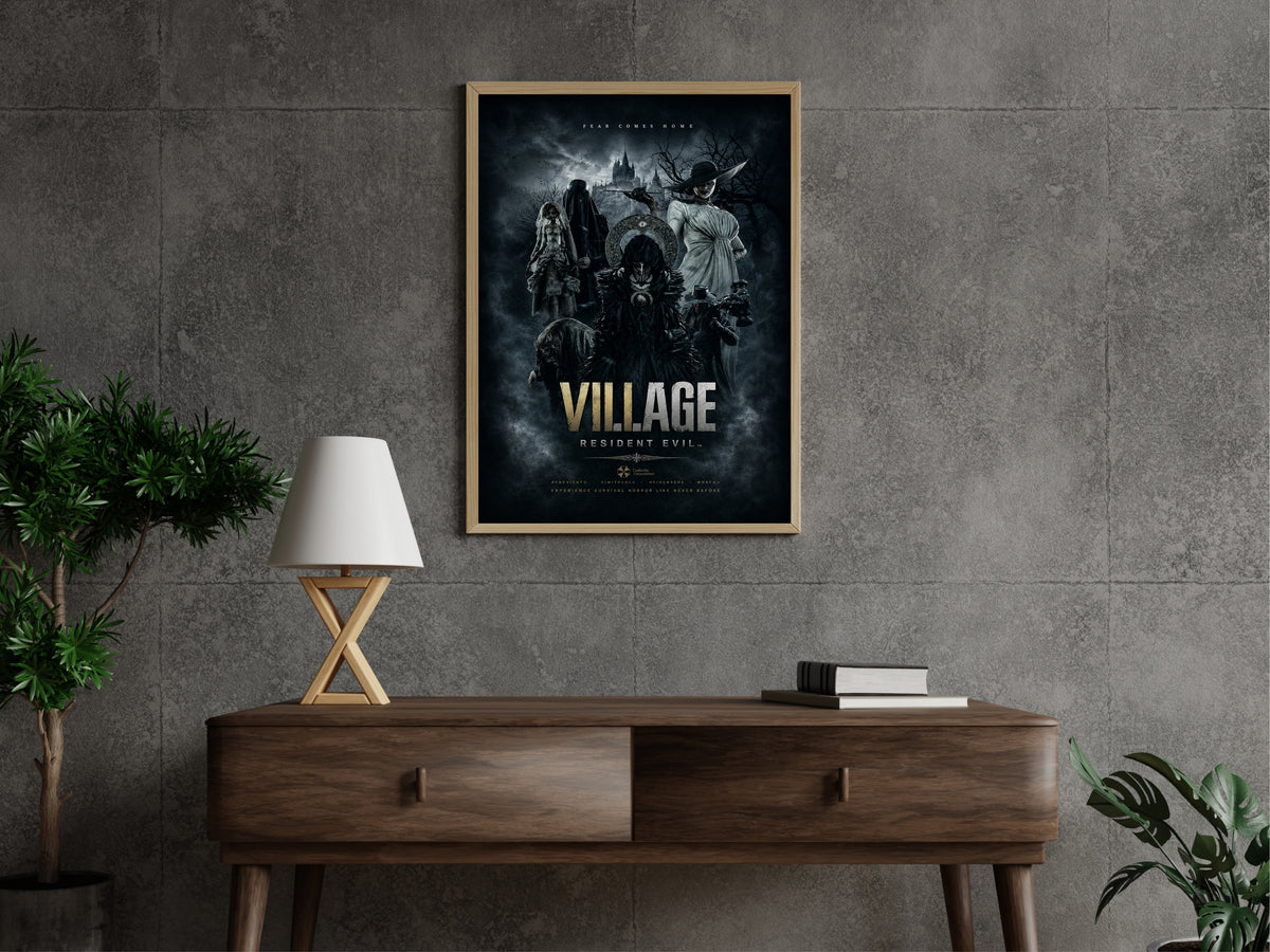 Resident Evil Village Poster, Gothic Horror Wall Art, Resident Evil 8 Gaming Decor