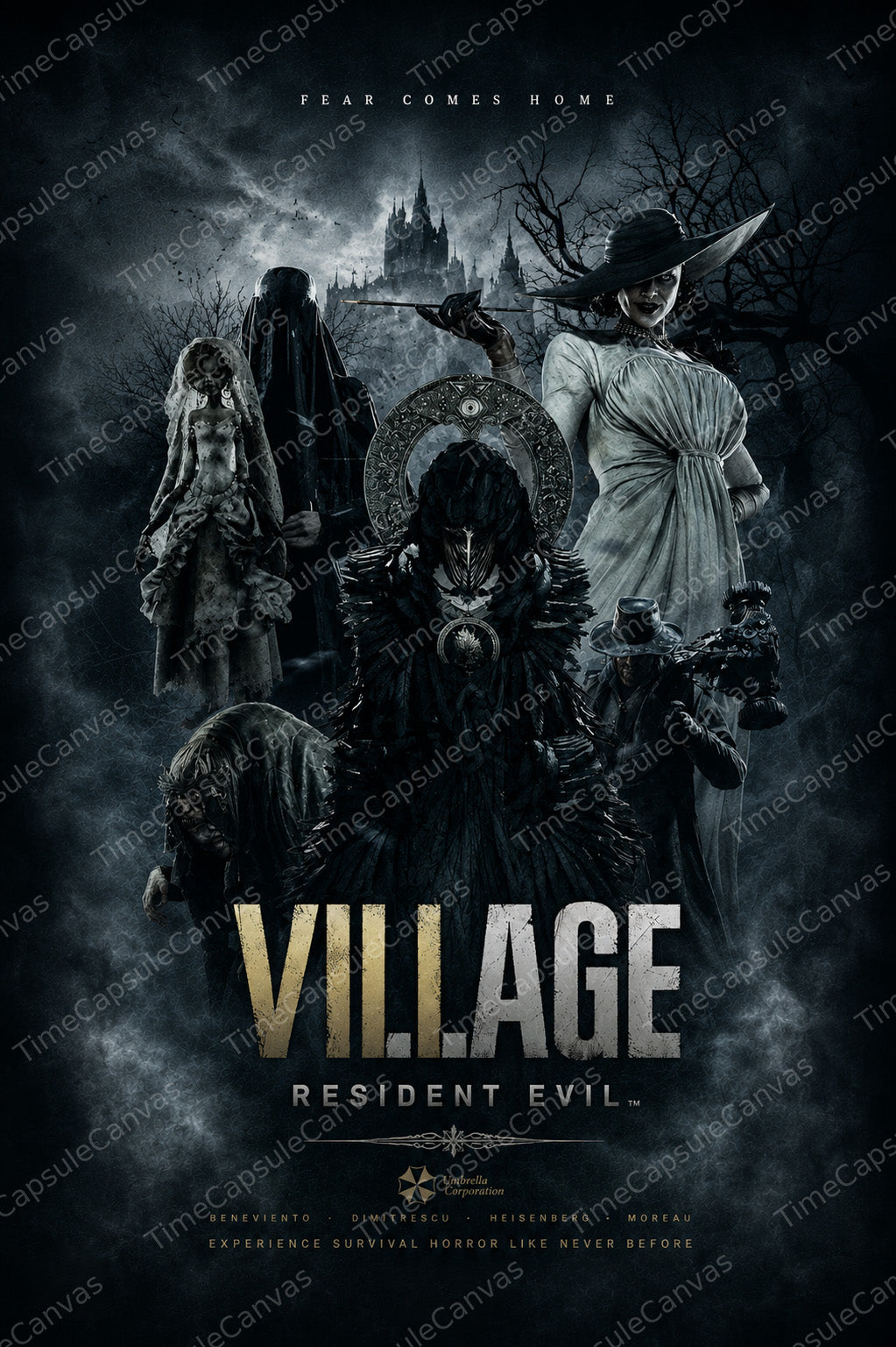 Resident Evil Village Poster, Gothic Horror Wall Art, Resident Evil 8 Gaming Decor